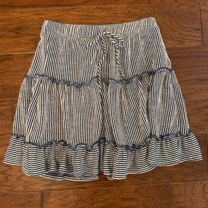 blue striped skirt